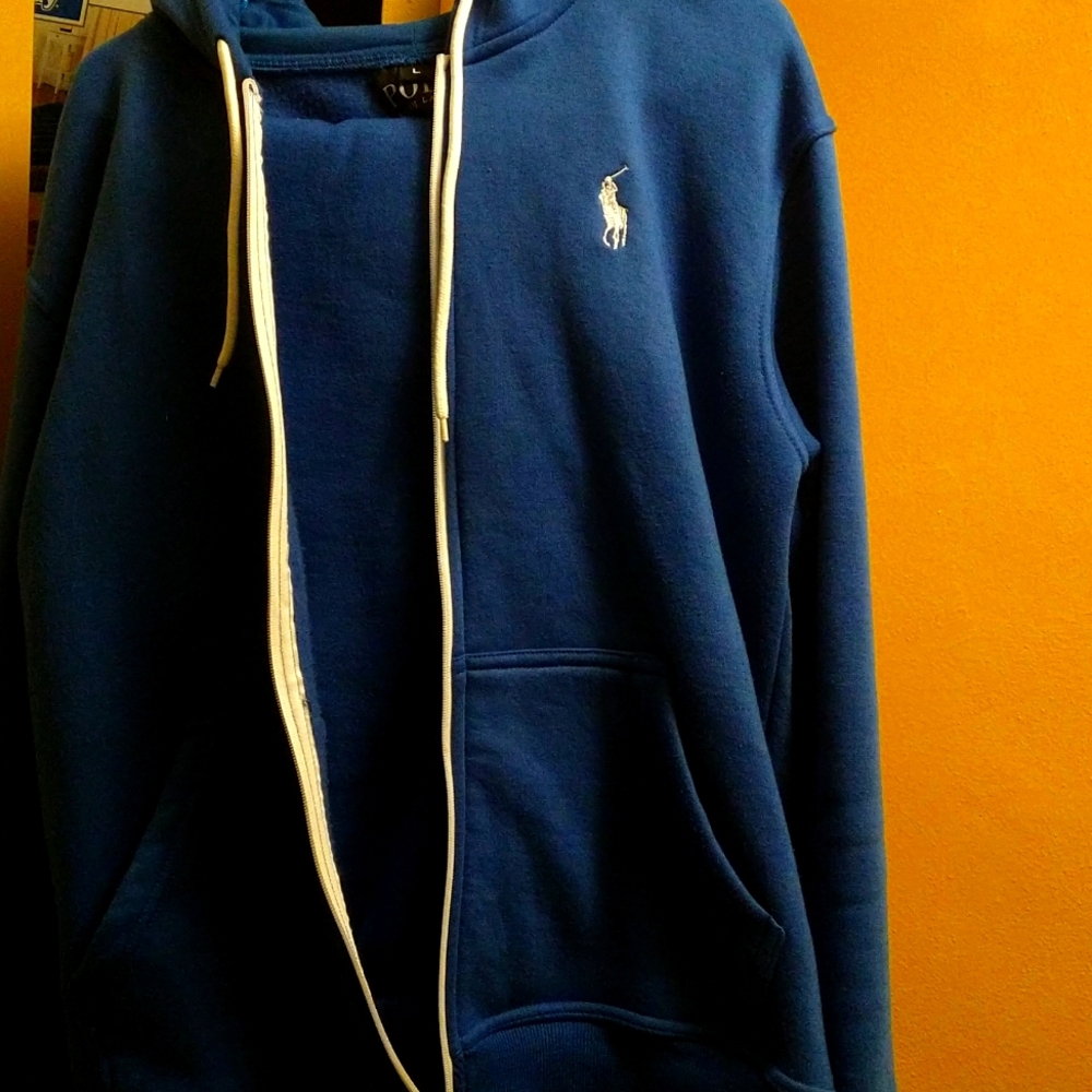 Blue polo sweat suit